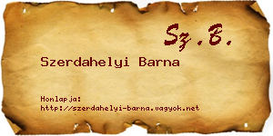 Szerdahelyi Barna névjegykártya