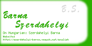 barna szerdahelyi business card